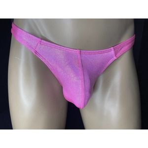 Starwear Metallic Hologram Pink Thong Bikini - Size Small